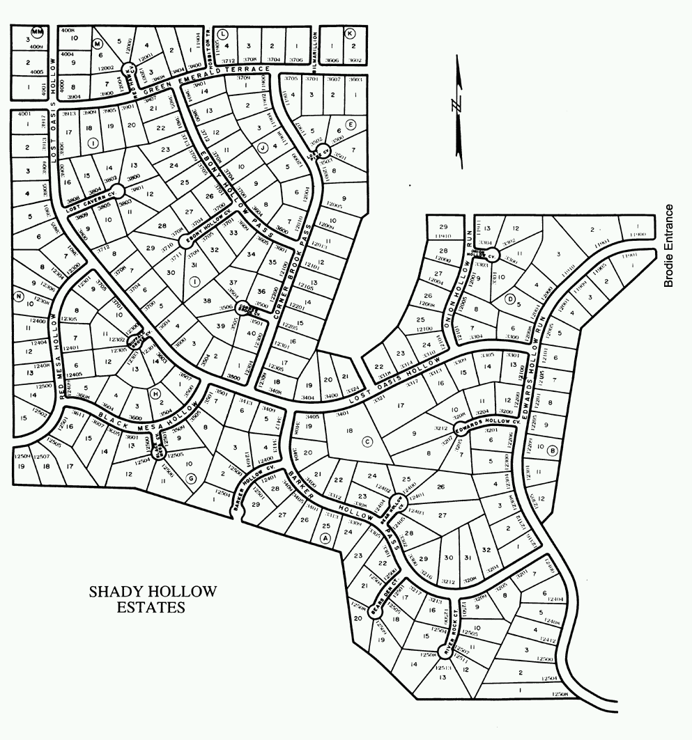 Estates of Shady Hollow Plat Map